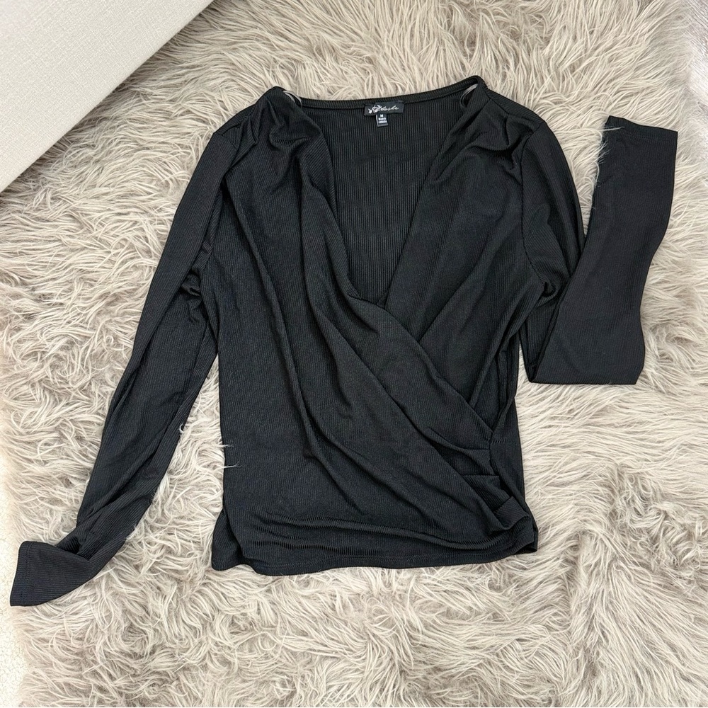 Elegant Black Wrap Top